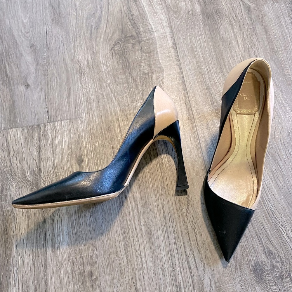 Dior Black and Beige Heels